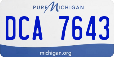 MI license plate DCA7643