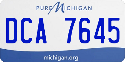 MI license plate DCA7645