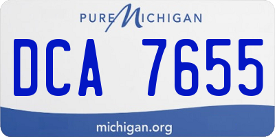 MI license plate DCA7655