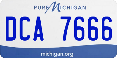 MI license plate DCA7666