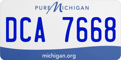 MI license plate DCA7668
