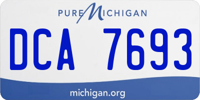 MI license plate DCA7693