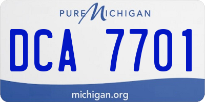 MI license plate DCA7701
