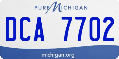 MI license plate DCA7702
