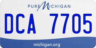 MI license plate DCA7705