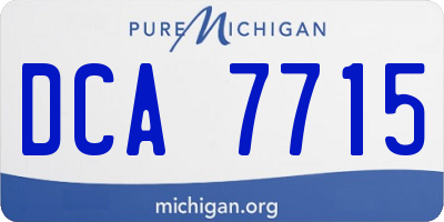MI license plate DCA7715