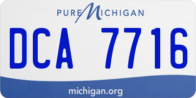 MI license plate DCA7716