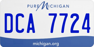 MI license plate DCA7724