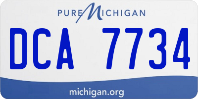 MI license plate DCA7734