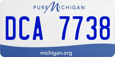 MI license plate DCA7738
