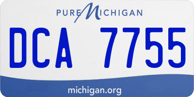MI license plate DCA7755