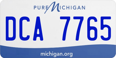 MI license plate DCA7765