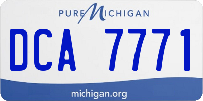 MI license plate DCA7771