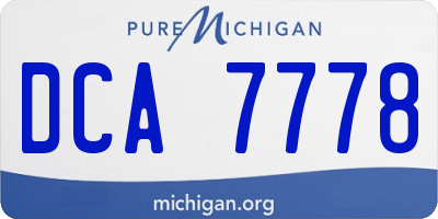 MI license plate DCA7778