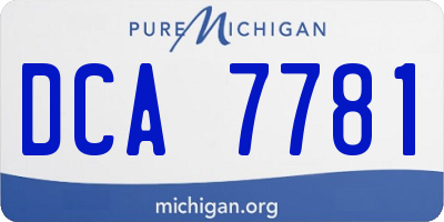 MI license plate DCA7781