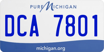 MI license plate DCA7801