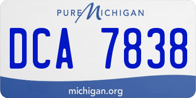 MI license plate DCA7838