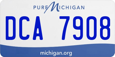 MI license plate DCA7908