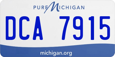 MI license plate DCA7915