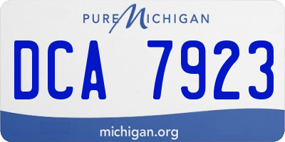 MI license plate DCA7923