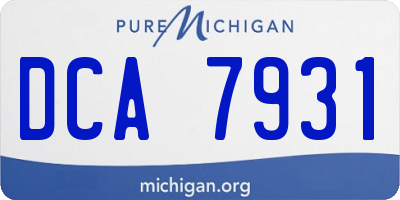 MI license plate DCA7931