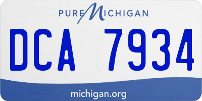MI license plate DCA7934