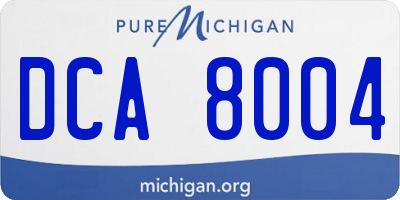 MI license plate DCA8004
