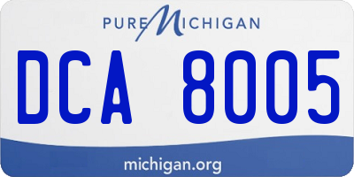 MI license plate DCA8005