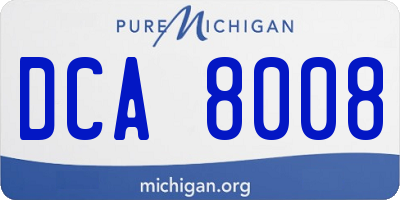 MI license plate DCA8008