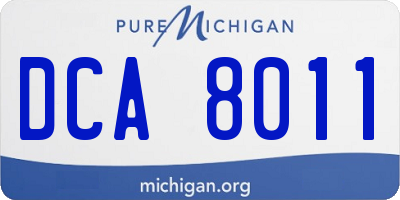 MI license plate DCA8011