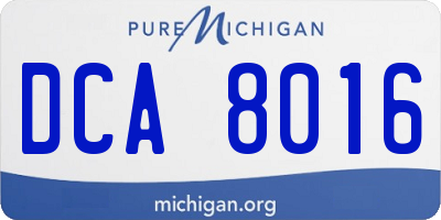 MI license plate DCA8016