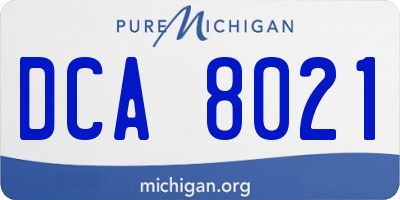 MI license plate DCA8021