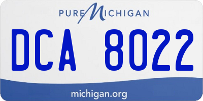 MI license plate DCA8022