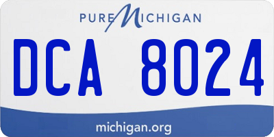 MI license plate DCA8024
