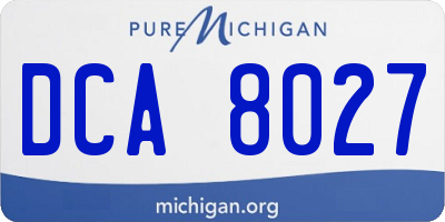 MI license plate DCA8027