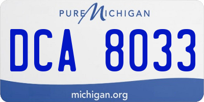 MI license plate DCA8033