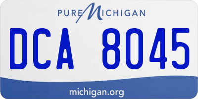 MI license plate DCA8045