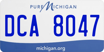 MI license plate DCA8047
