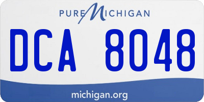 MI license plate DCA8048