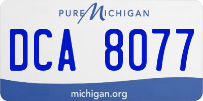 MI license plate DCA8077