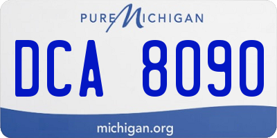 MI license plate DCA8090