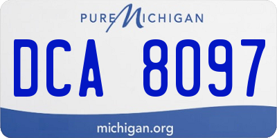 MI license plate DCA8097