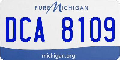 MI license plate DCA8109