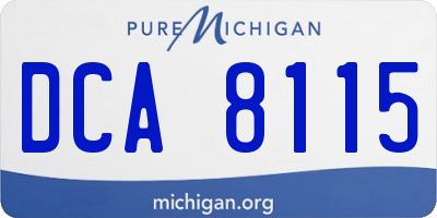 MI license plate DCA8115