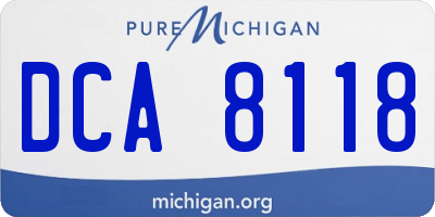 MI license plate DCA8118