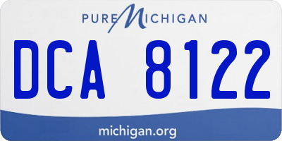 MI license plate DCA8122
