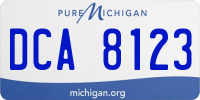 MI license plate DCA8123