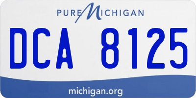 MI license plate DCA8125