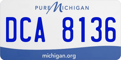MI license plate DCA8136