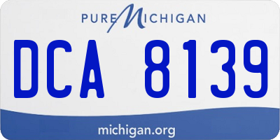 MI license plate DCA8139
